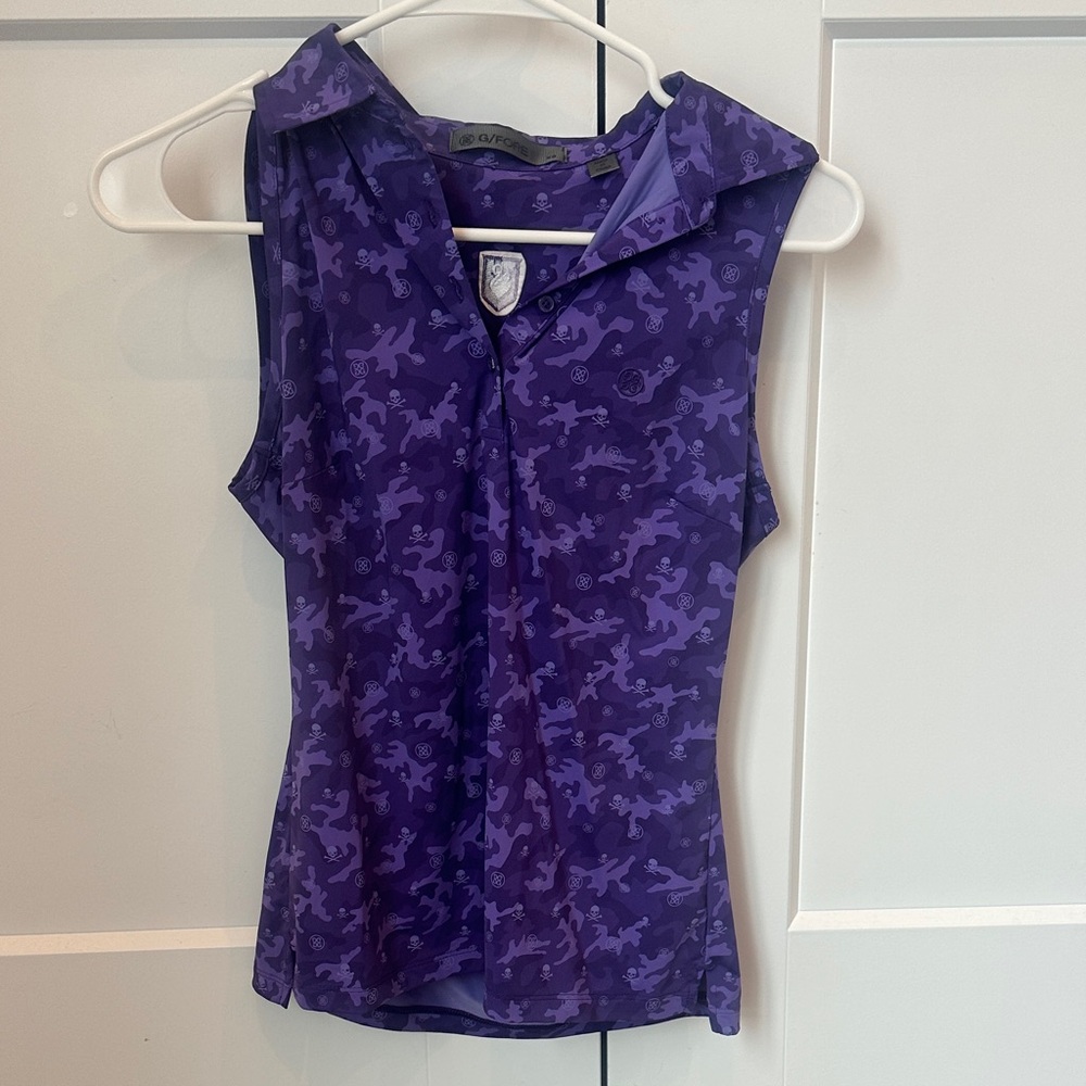 G/FORE Purple Patterned Sleeveless Blouse